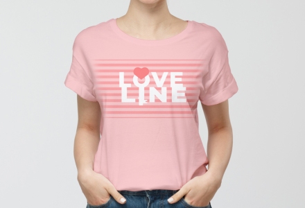 Tshirt designed for Valentine Day Special - Typography Design LOVE LINE